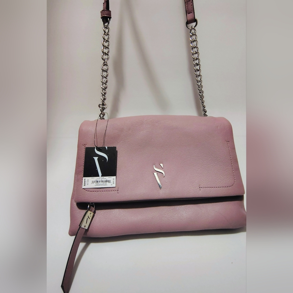Vera Wang Dusty Pink/Lavender Leather Chain-Shoulder Bag
